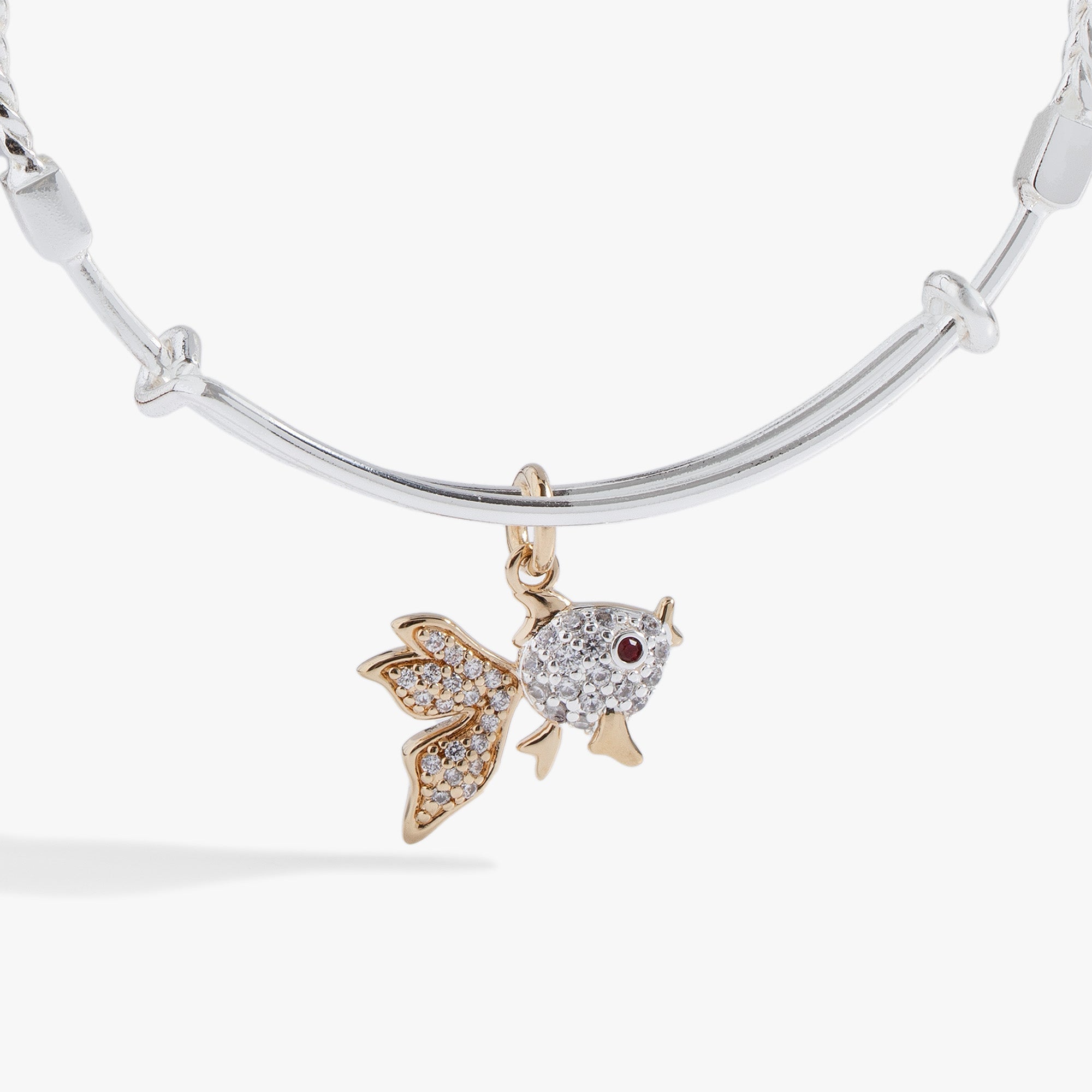 Textured Goldfish Charm Bangle, Bracelets, $ 18.90, A Moment Of Now™