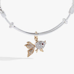 Textured Goldfish Charm Bangle, Bracelets, $ 18.90, A Moment Of Now™