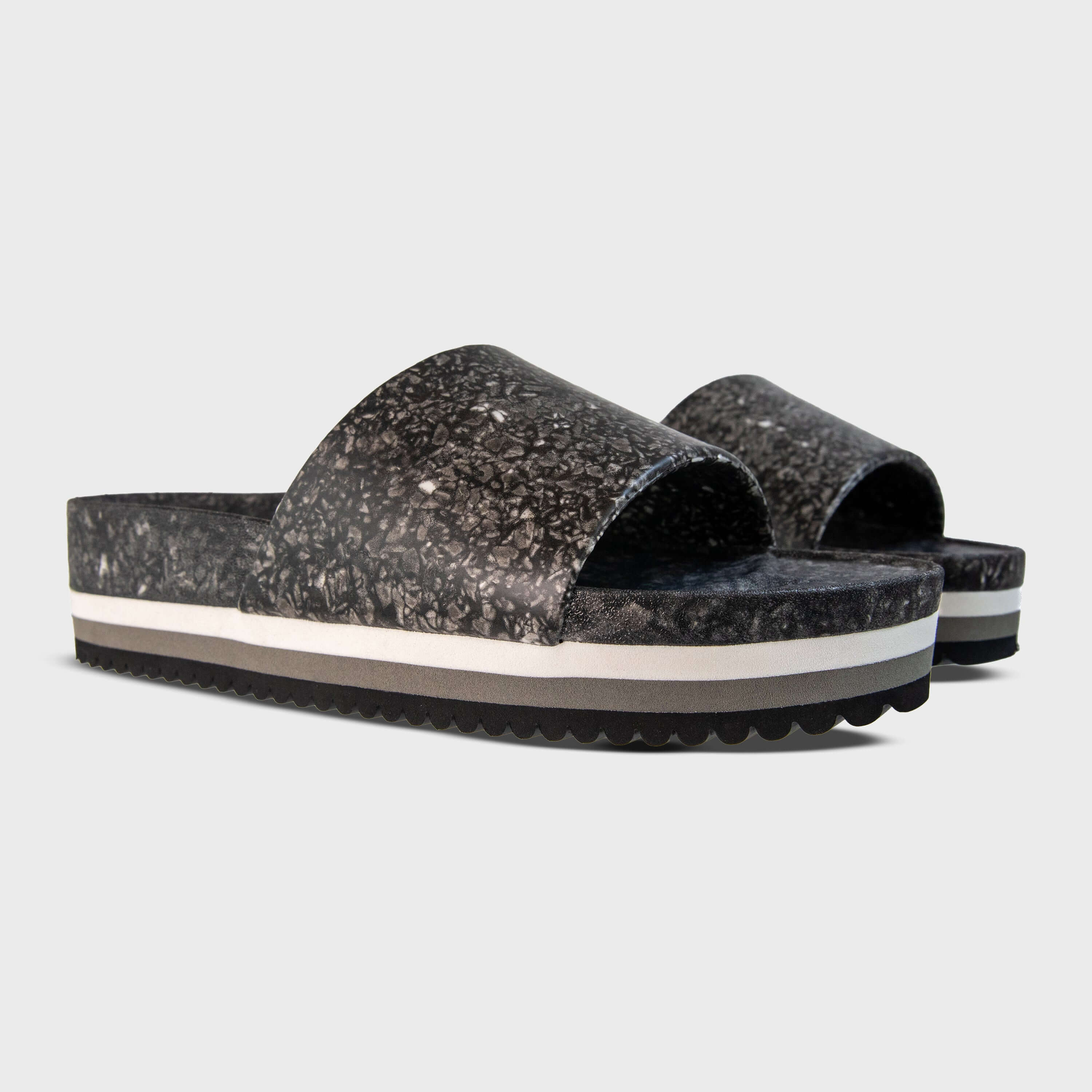 East Beach Slide Platform - Night | Black Cushioned Platform Sandals, East Beach Slide Platform, $ 85.00, A Moment Of Now™