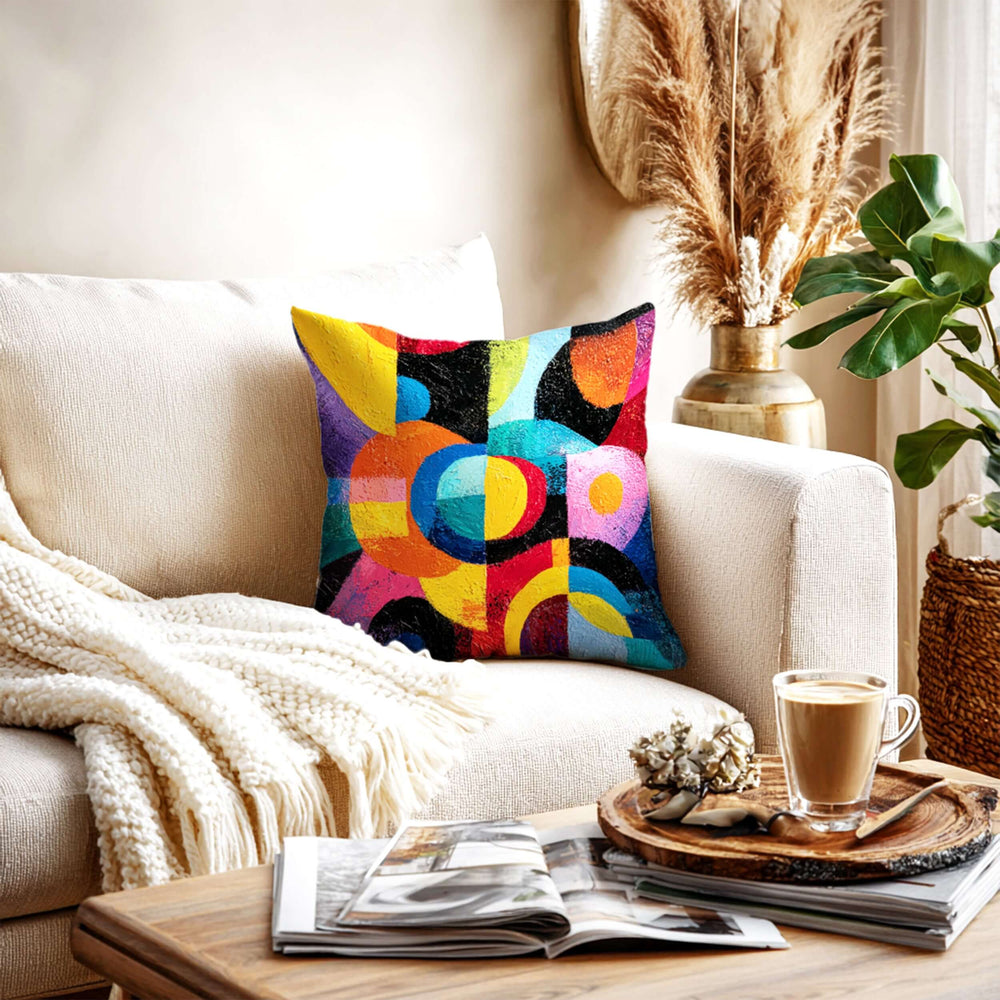 Élise Abstract Geometric Artwork Pillow Cushion, Throw Pillows, $ 62.00, A Moment Of Now™