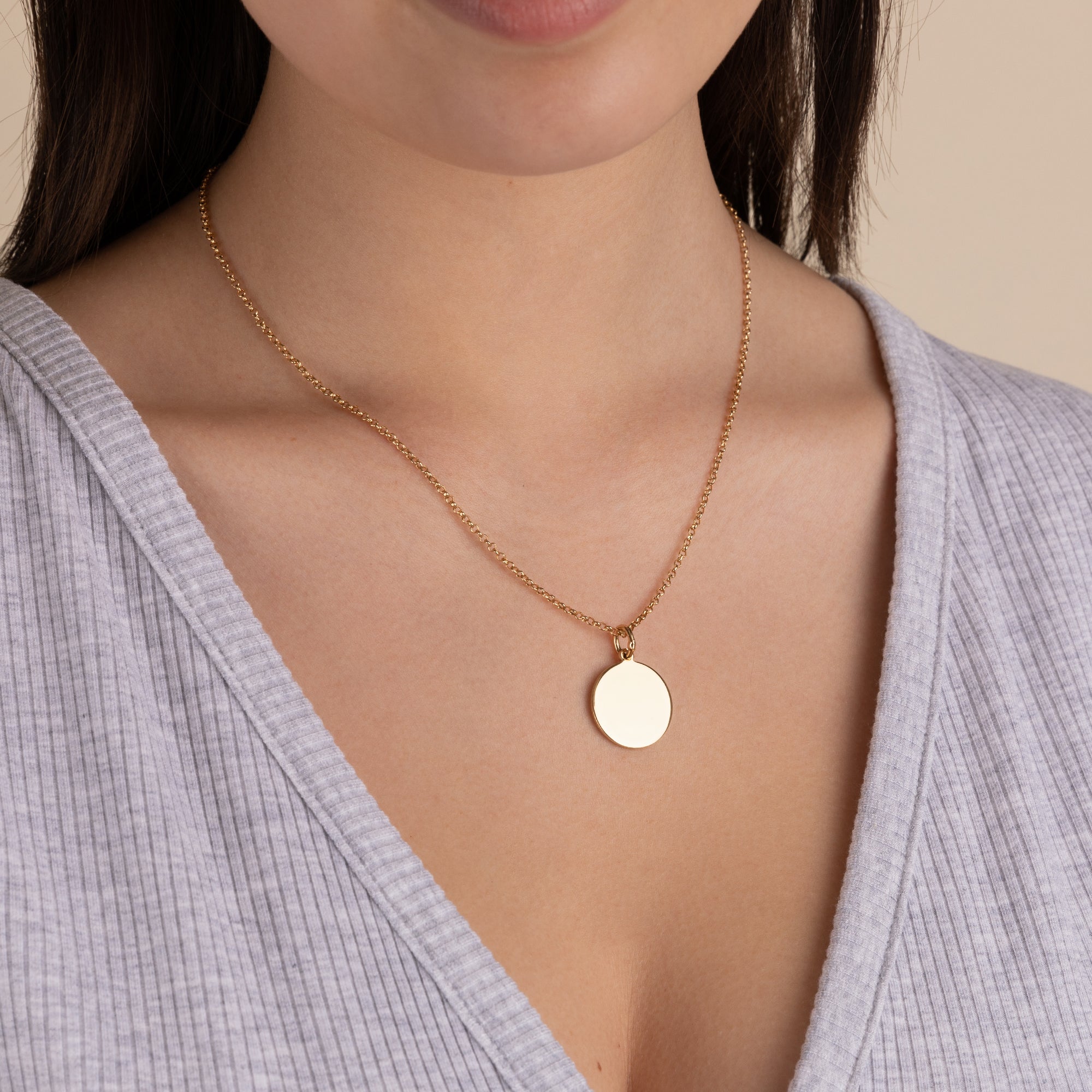 Circle Charm Necklace, 21'', Necklaces, $ 48.00, A Moment Of Now™