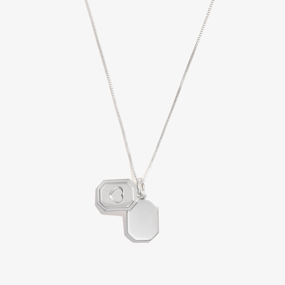 Slider Tag Heart Charm Necklace, 21'', Necklaces, $ 17.90, A Moment Of Now™