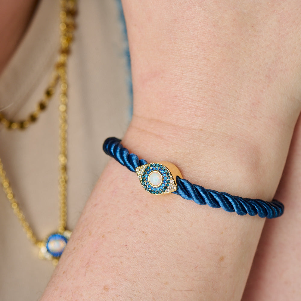 Evil Eye Adjustable Cord Bracelet, Bracelets, $ 28.00, A Moment Of Now™