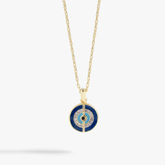 Evil Eye 'Positive Vibes' Mantra Necklace, Necklaces, $ 48.00, A Moment Of Now™