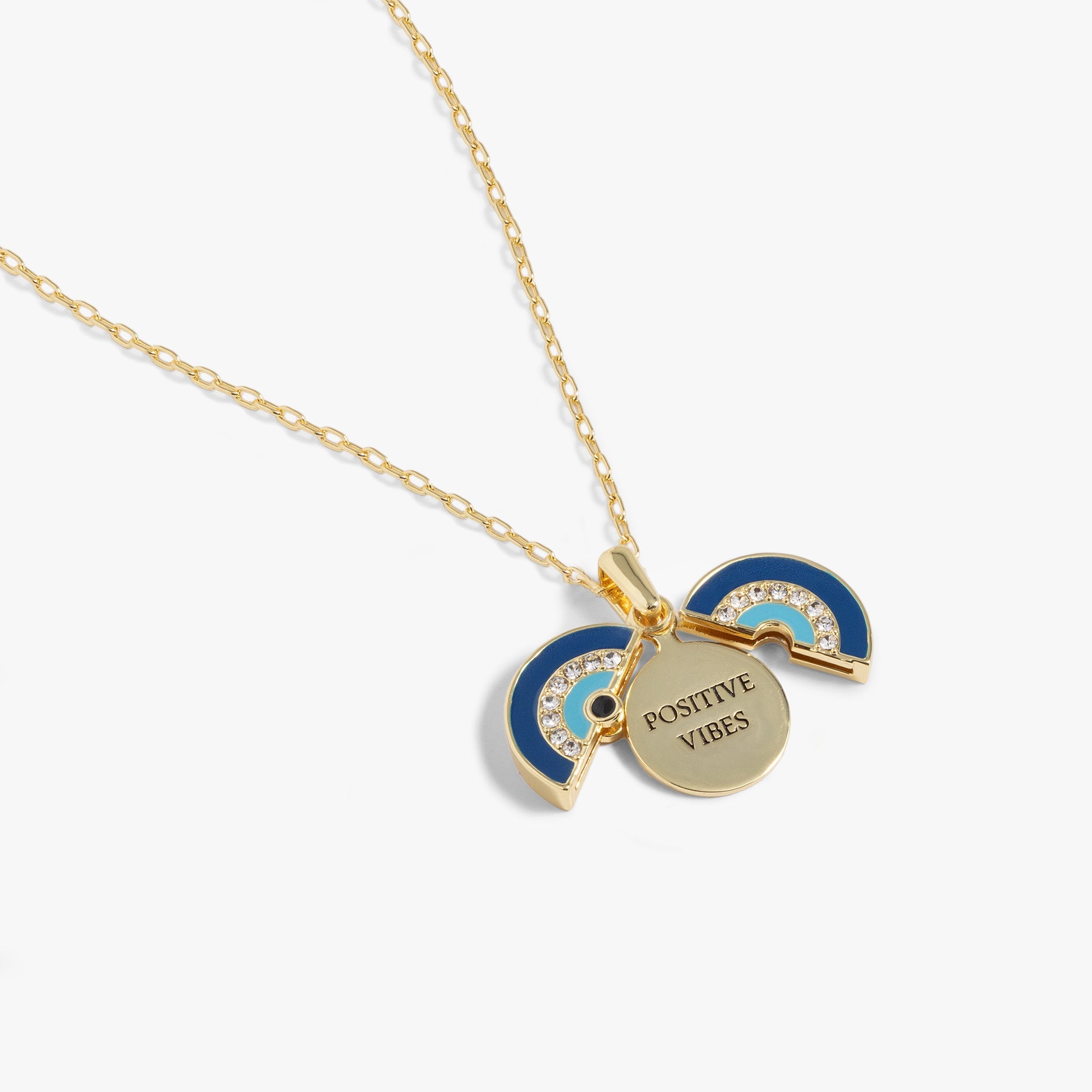 Evil Eye 'Positive Vibes' Mantra Necklace, Necklaces, $ 48.00, A Moment Of Now™