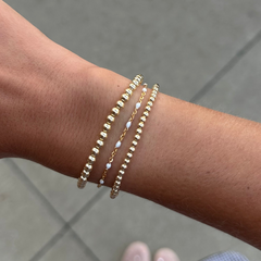 White Daisy Juno Triple Bracelet Stack | 14K Gold Filled, Bracelets, $ 143.00, A Moment Of Now™