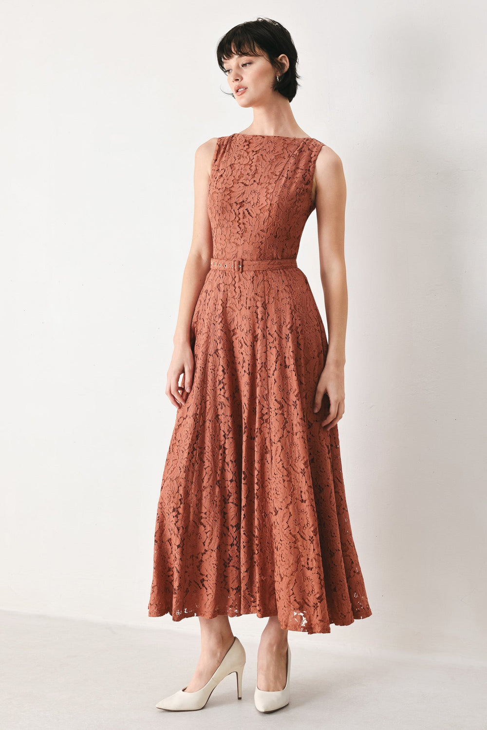TRUE ROMANCE WOVEN LACE MIDI DRESS | Boutique In USA, DRESSES, $ 96.00, A Moment Of Now™