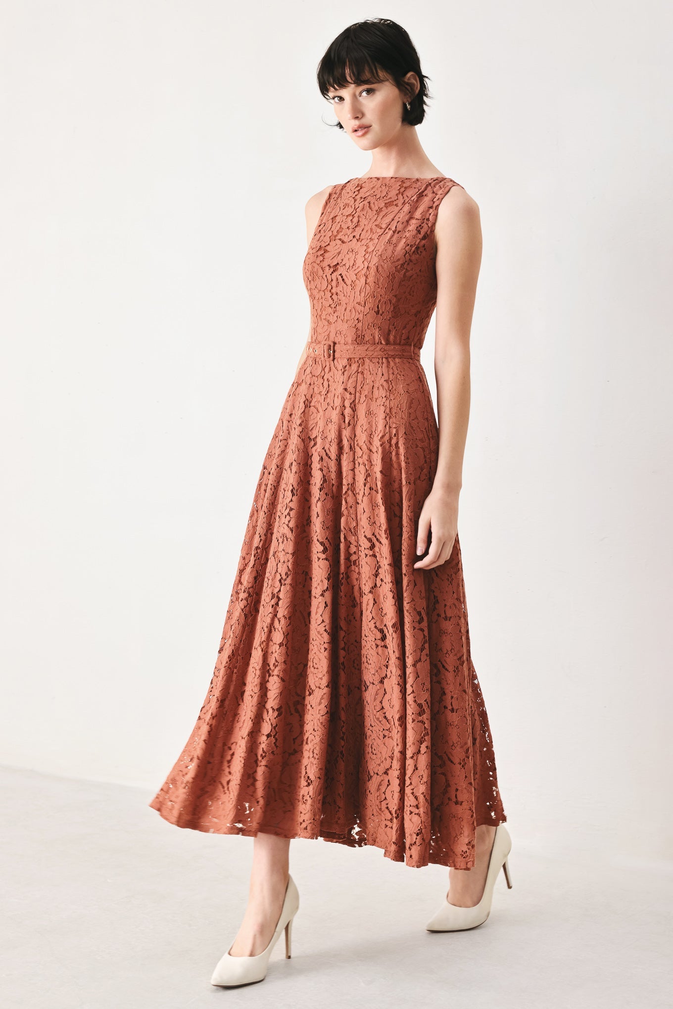 TRUE ROMANCE WOVEN LACE MIDI DRESS | Boutique In USA, DRESSES, $ 96.00, A Moment Of Now™