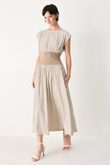 HAMPTONS MORNING STRIPE WOVEN MIDI DRESS | Boutique In USA, DRESSES, $ 84.00, A Moment Of Now™
