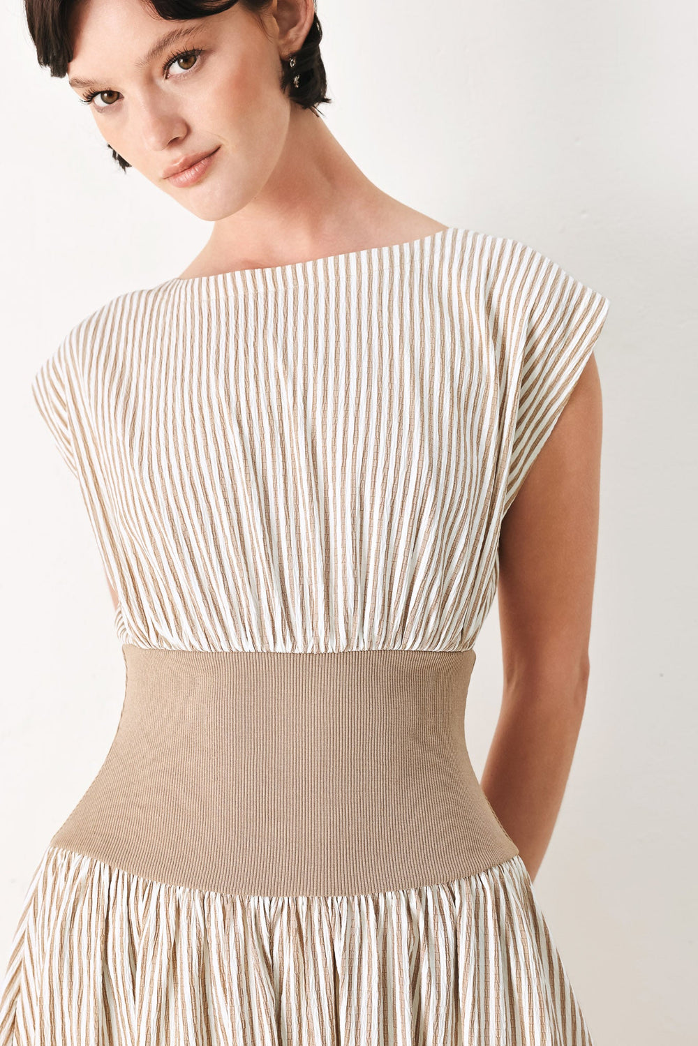 HAMPTONS MORNING STRIPE WOVEN MIDI DRESS | Boutique In USA, DRESSES, $ 84.00, A Moment Of Now™