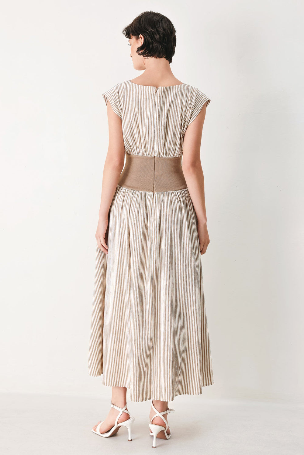 HAMPTONS MORNING STRIPE WOVEN MIDI DRESS | Boutique In USA, DRESSES, $ 84.00, A Moment Of Now™