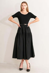 Saddle Breeze Black Midi Dress | Boutique In USA, DRESSES, $ 78.00, A Moment Of Now™