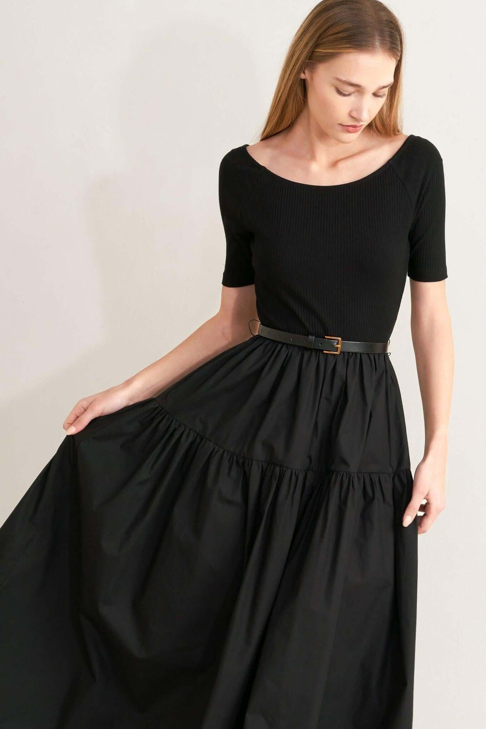 Saddle Breeze Black Midi Dress | Boutique In USA, DRESSES, $ 78.00, A Moment Of Now™
