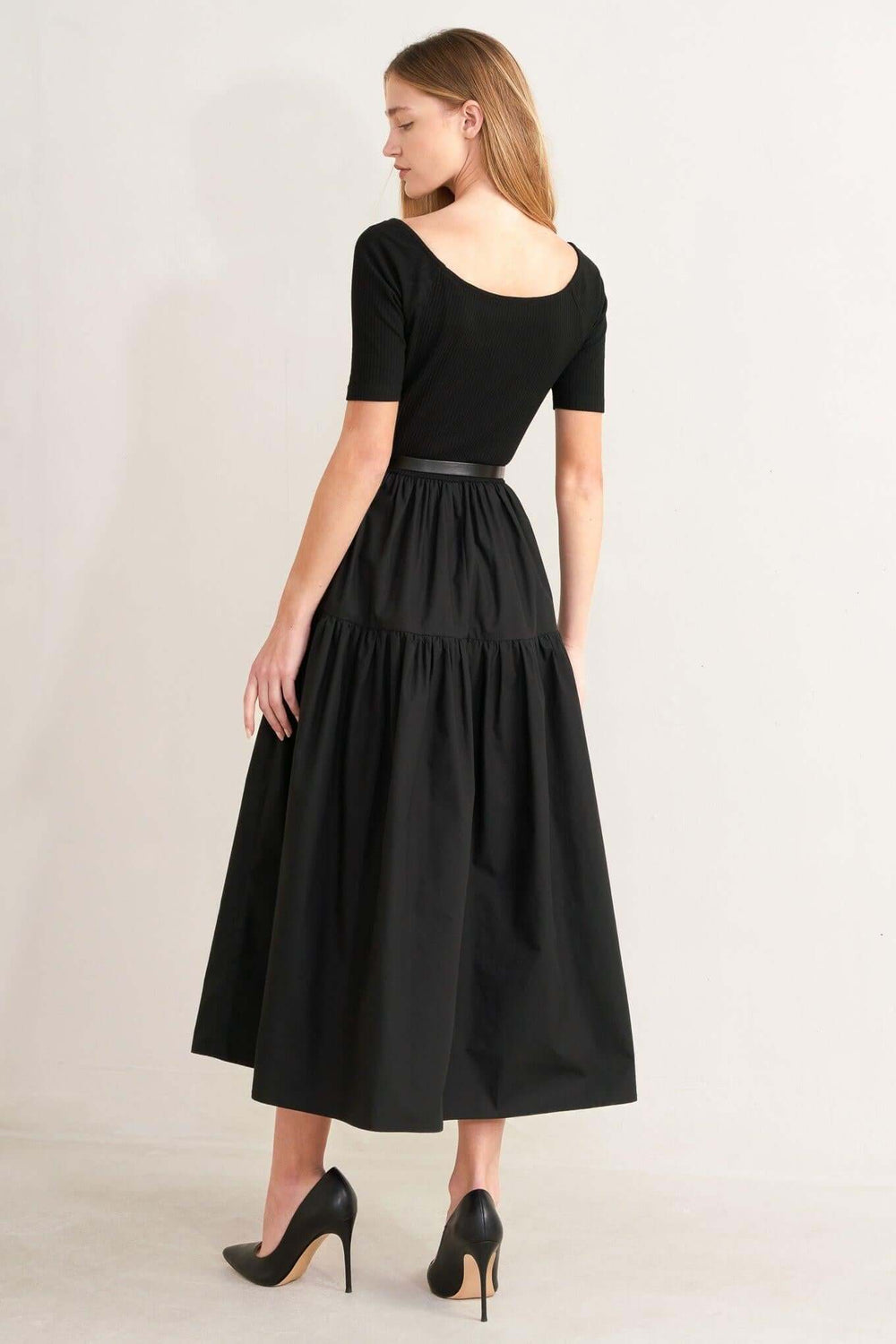 Saddle Breeze Black Midi Dress | Boutique In USA, DRESSES, $ 78.00, A Moment Of Now™