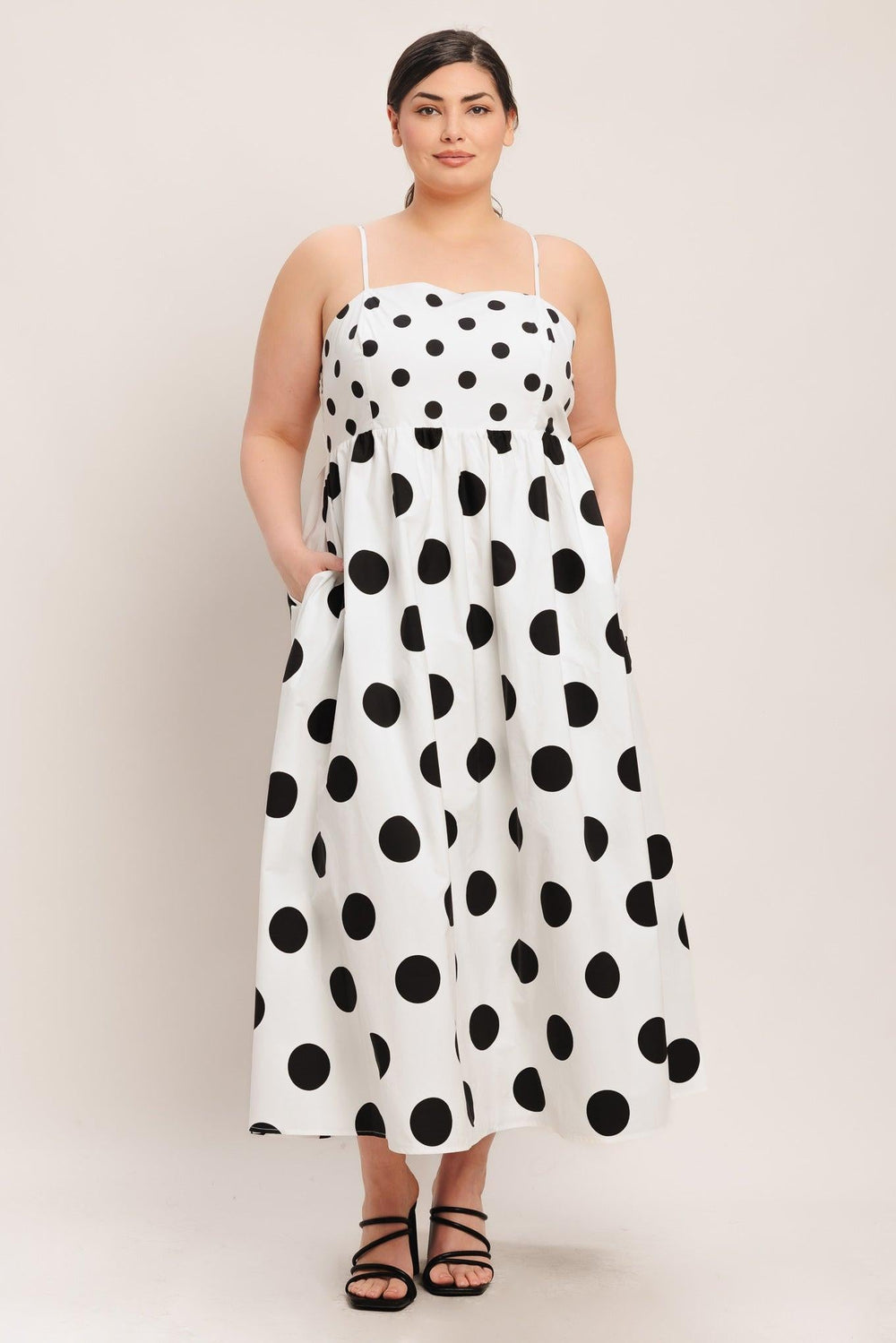 DOLCE VITA POLKA DOT WOVEN MIDI DRESS | Boutique In USA, DRESSES, $ 94.00, A Moment Of Now™