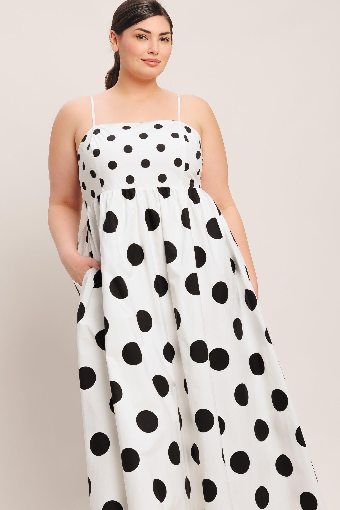 DOLCE VITA POLKA DOT WOVEN MIDI DRESS | Boutique In USA, DRESSES, $ 94.00, A Moment Of Now™