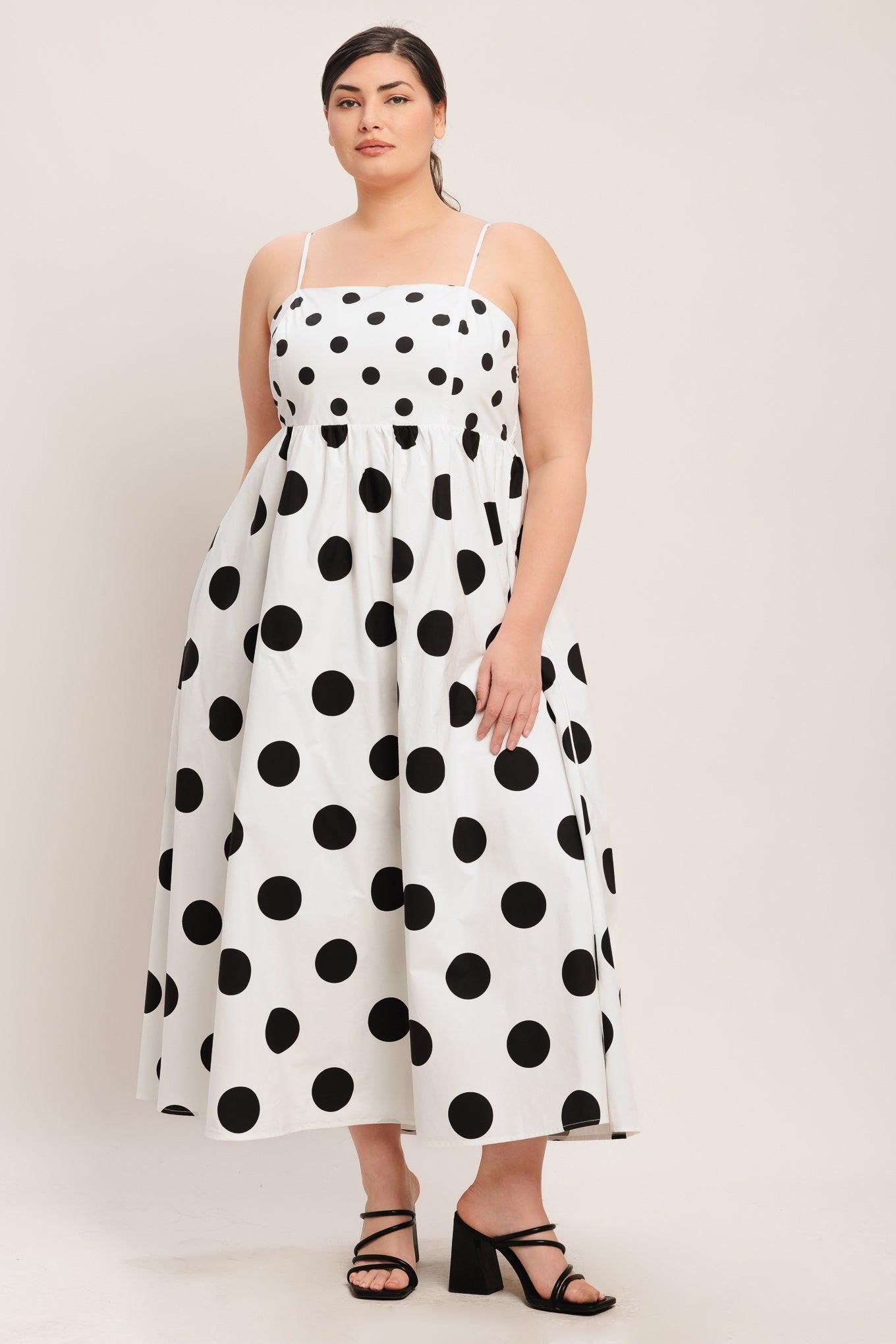 DOLCE VITA POLKA DOT WOVEN MIDI DRESS | Boutique In USA, DRESSES, $ 94.00, A Moment Of Now™
