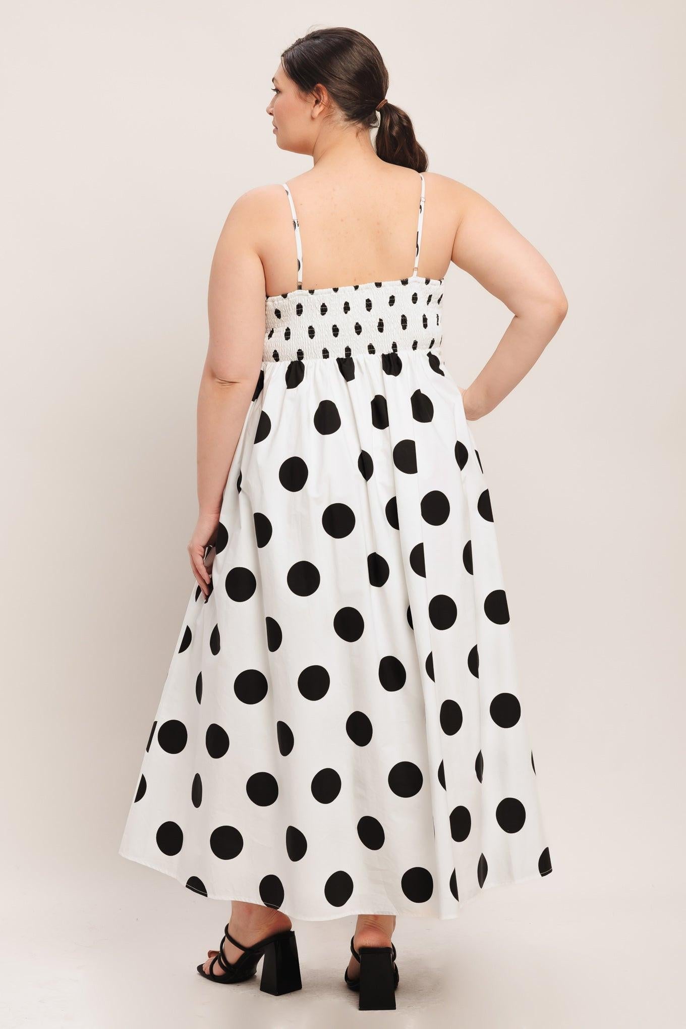 DOLCE VITA POLKA DOT WOVEN MIDI DRESS | Boutique In USA, DRESSES, $ 94.00, A Moment Of Now™