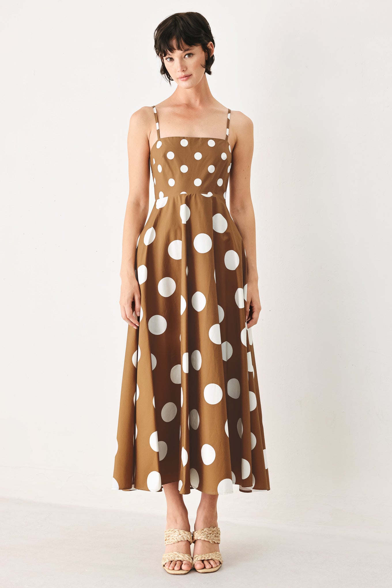 DOLCE VITA POLKA DOT WOVEN MIDI DRESS | Boutique In USA, DRESSES, $ 94.00, A Moment Of Now™