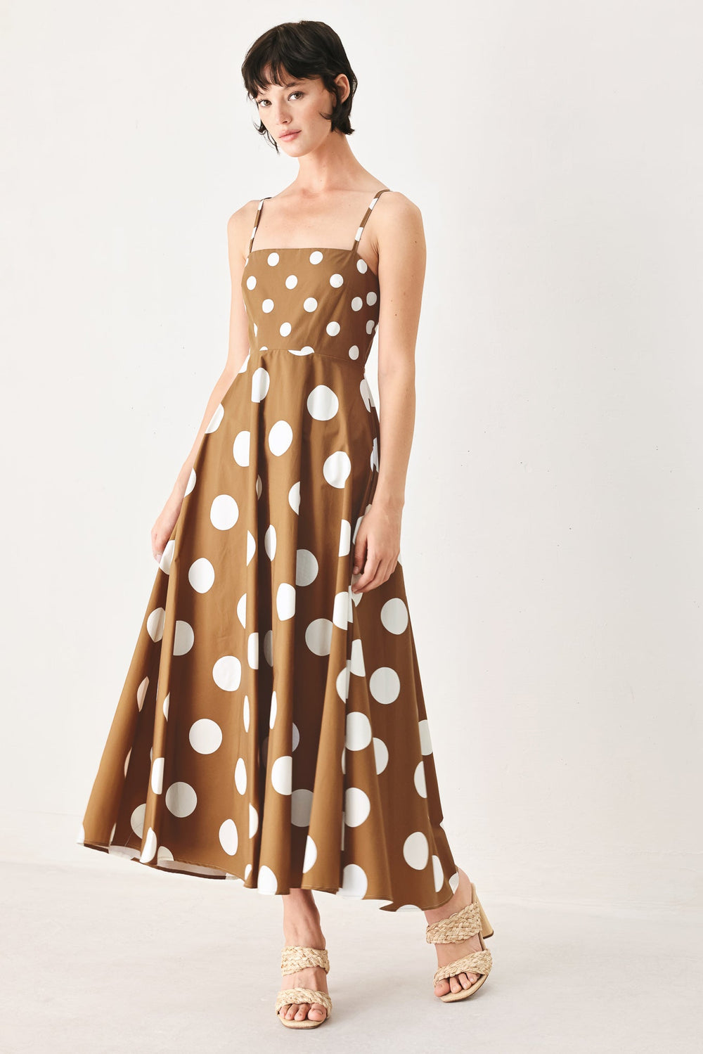 DOLCE VITA POLKA DOT WOVEN MIDI DRESS | Boutique In USA, DRESSES, $ 94.00, A Moment Of Now™
