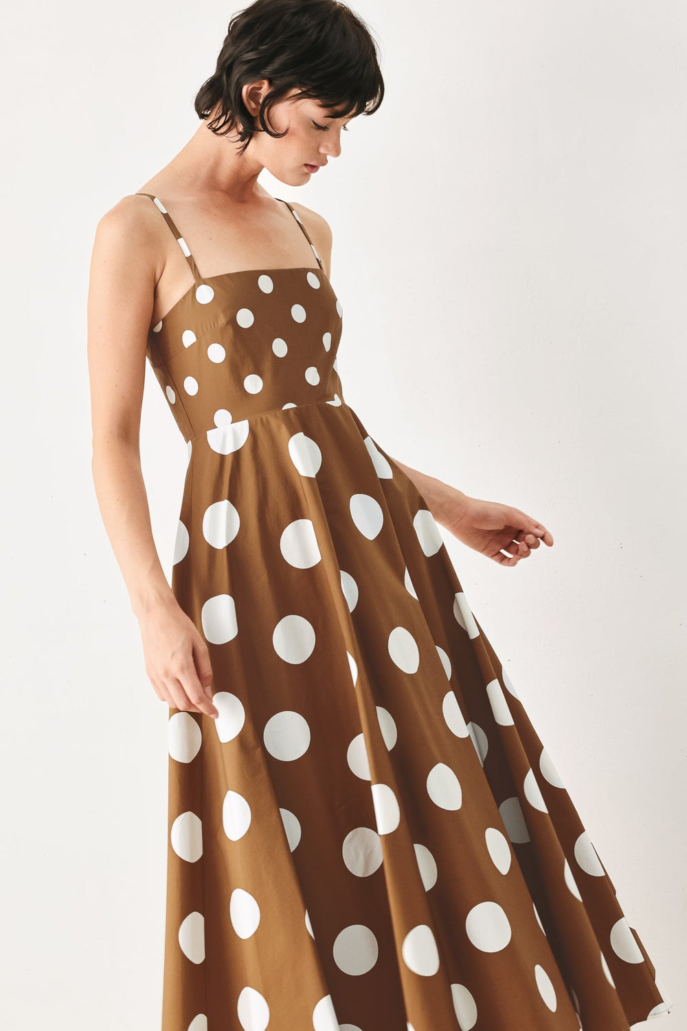 DOLCE VITA POLKA DOT WOVEN MIDI DRESS | Boutique In USA, DRESSES, $ 94.00, A Moment Of Now™