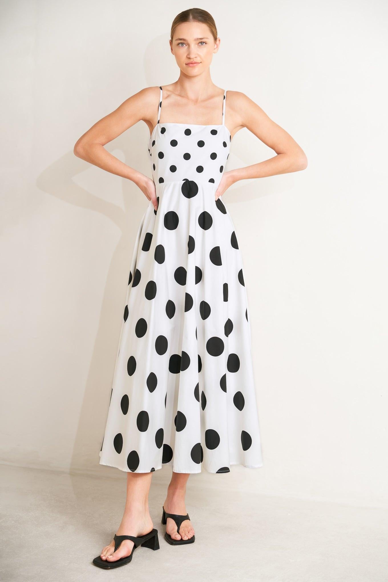 DOLCE VITA POLKA DOT WOVEN MIDI DRESS | Boutique In USA, DRESSES, $ 94.00, A Moment Of Now™