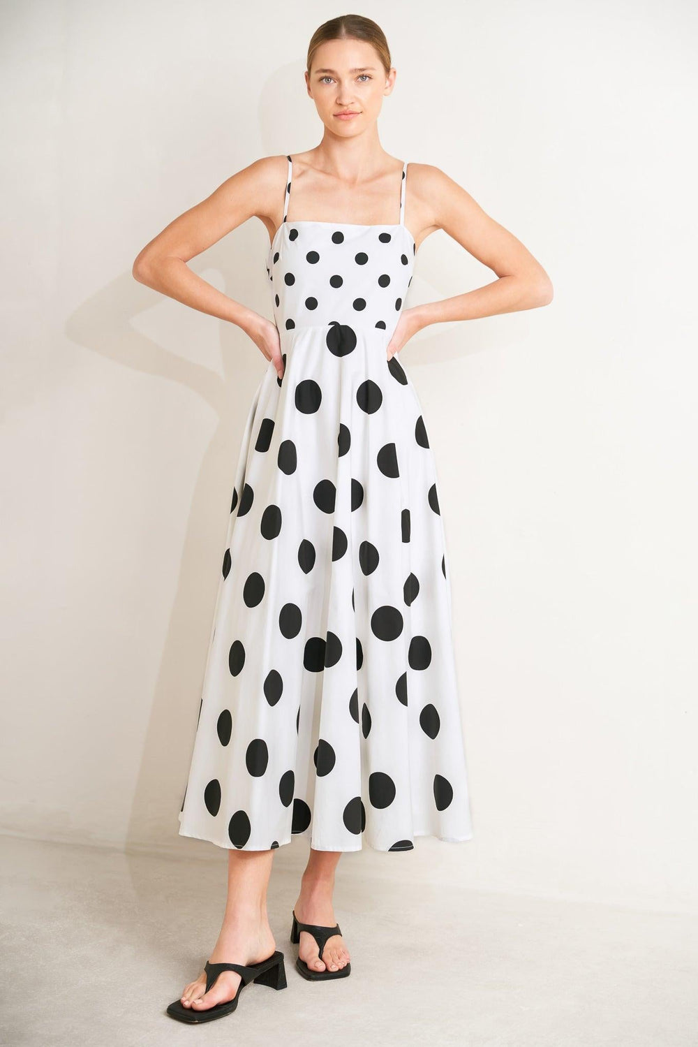 DOLCE VITA POLKA DOT WOVEN MIDI DRESS | Boutique In USA, DRESSES, $ 94.00, A Moment Of Now™