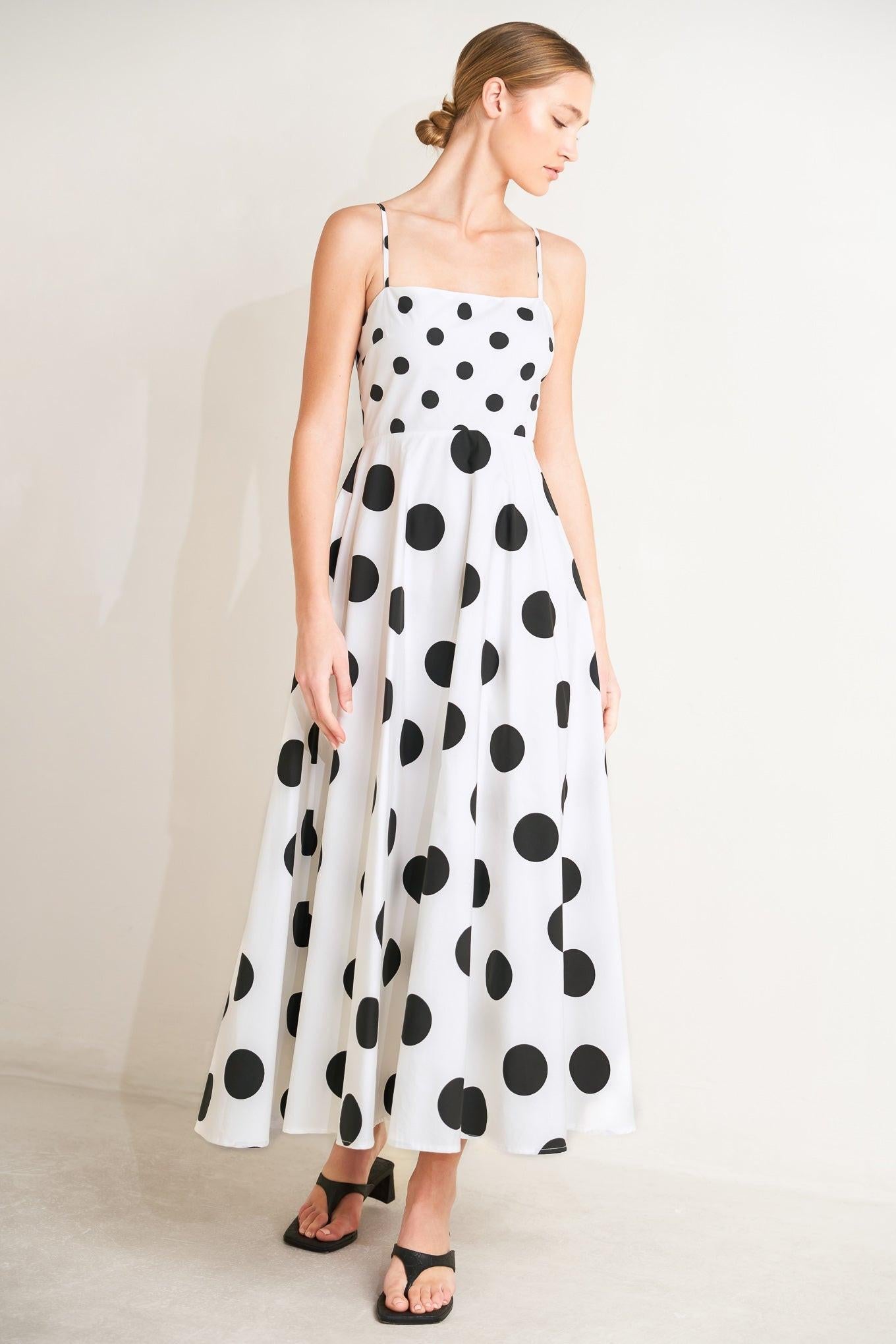 DOLCE VITA POLKA DOT WOVEN MIDI DRESS | Boutique In USA, DRESSES, $ 94.00, A Moment Of Now™