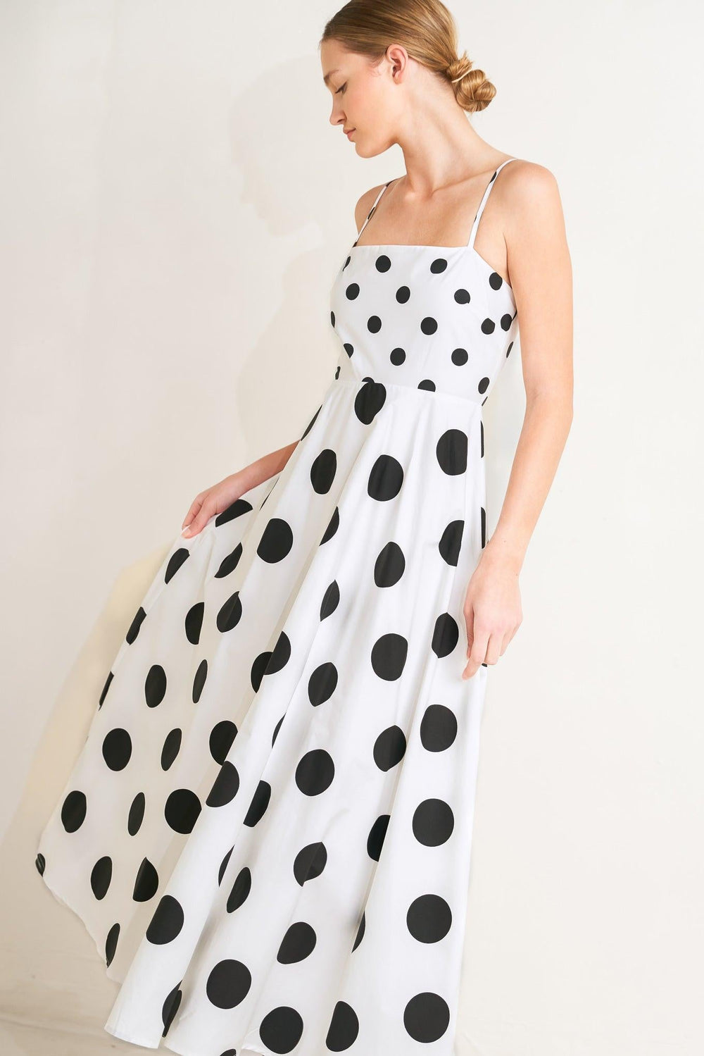 DOLCE VITA POLKA DOT WOVEN MIDI DRESS | Boutique In USA, DRESSES, $ 94.00, A Moment Of Now™