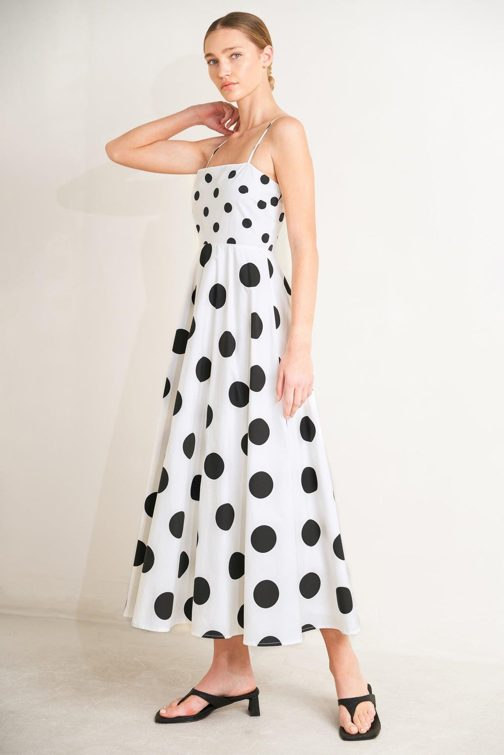 DOLCE VITA POLKA DOT WOVEN MIDI DRESS | Boutique In USA, DRESSES, $ 94.00, A Moment Of Now™