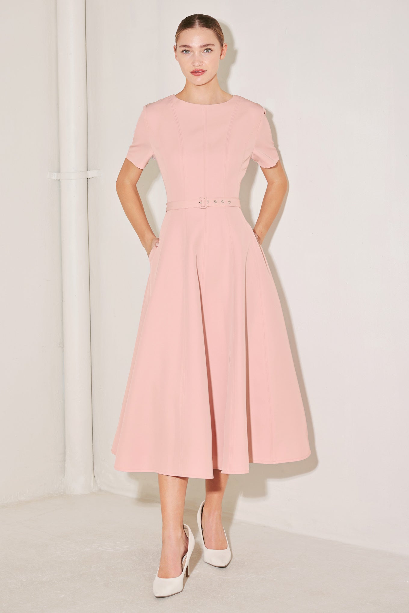 Spring Icon Pink Woven Midi DressSpring Icon Pink Woven Midi Dress, DRESSES, $ 110.00, A Moment Of Now™