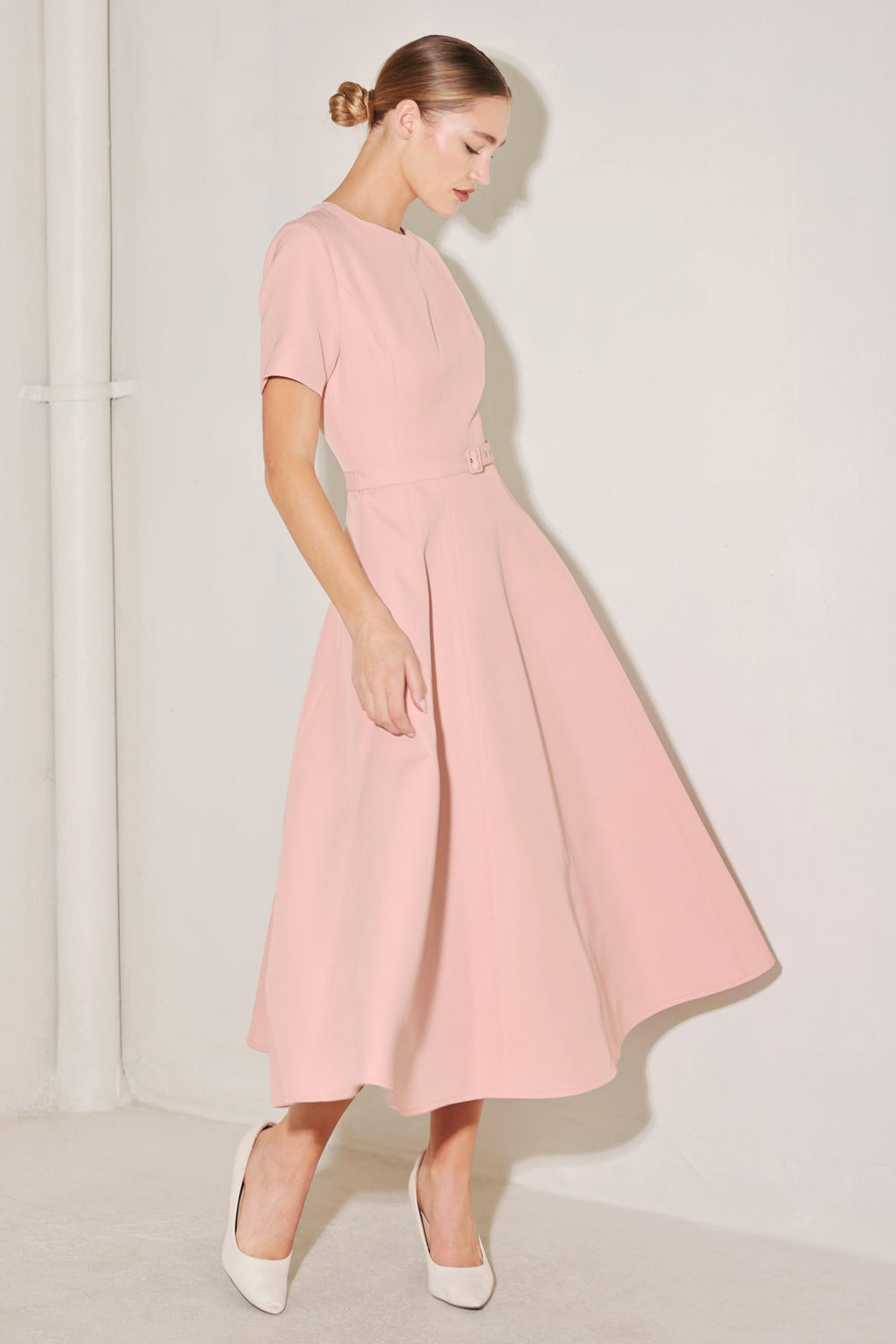 Spring Icon Pink Woven Midi DressSpring Icon Pink Woven Midi Dress, DRESSES, $ 110.00, A Moment Of Now™