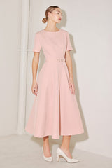 Spring Icon Pink Woven Midi DressSpring Icon Pink Woven Midi Dress, DRESSES, $ 110.00, A Moment Of Now™