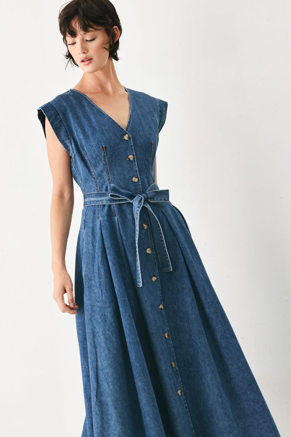 DAYDREAM DENIM MIDI DRESS | Boutique In USA, DRESSES, $ 104.00, A Moment Of Now™