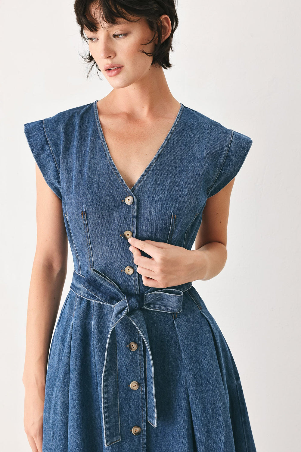 DAYDREAM DENIM MIDI DRESS | Boutique In USA, DRESSES, $ 104.00, A Moment Of Now™
