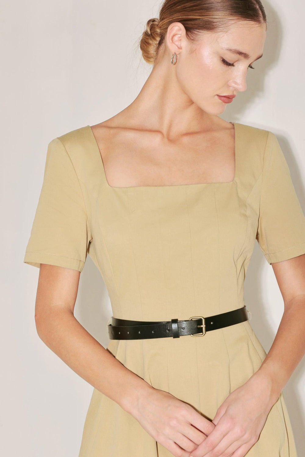 Warm Stone Edit Woven Midi Dress, DRESSES, $ 90.00, A Moment Of Now™