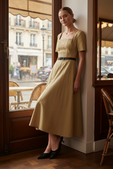 Warm Stone Edit Woven Midi Dress | Boutique In USA, DRESSES, $ 90.00, A Moment Of Now™