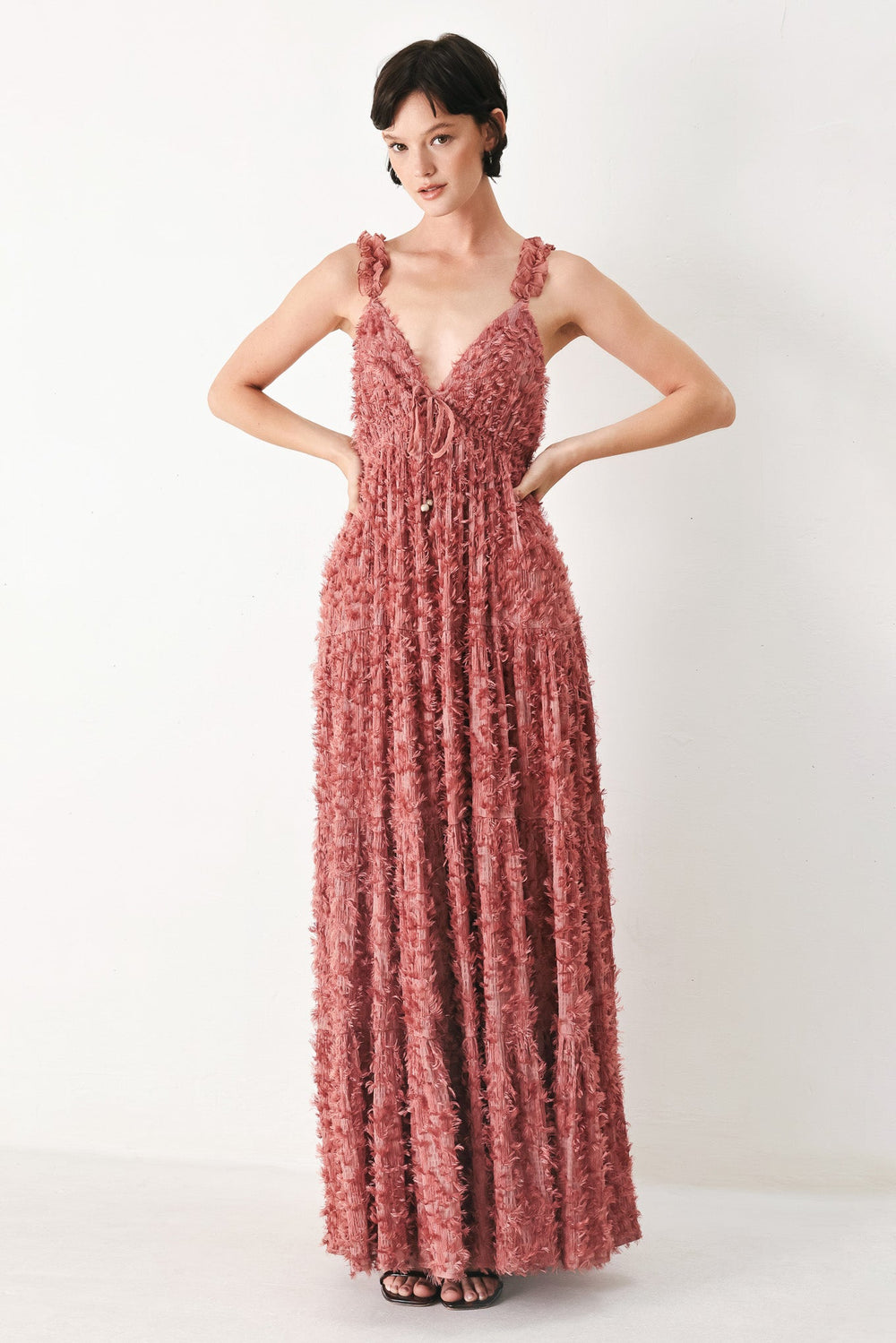 Twilight Rosette Woven Maxi Dress, DRESSES, $ 100.00, A Moment Of Now™
