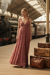 Twilight Rosette Woven Maxi Dress | Boutique In USA, DRESSES, $ 100.00, A Moment Of Now™