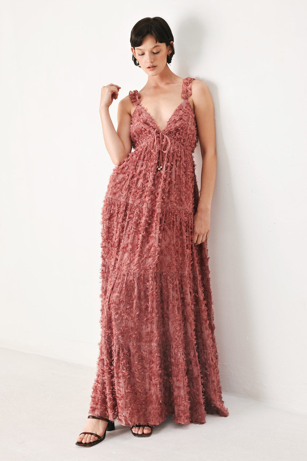 Twilight Rosette Woven Maxi Dress, DRESSES, $ 100.00, A Moment Of Now™