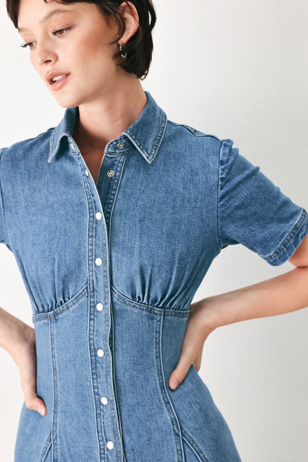 Vintage Sky Denim Midi Shirt Dress, DRESSES, $ 94.00, A Moment Of Now™