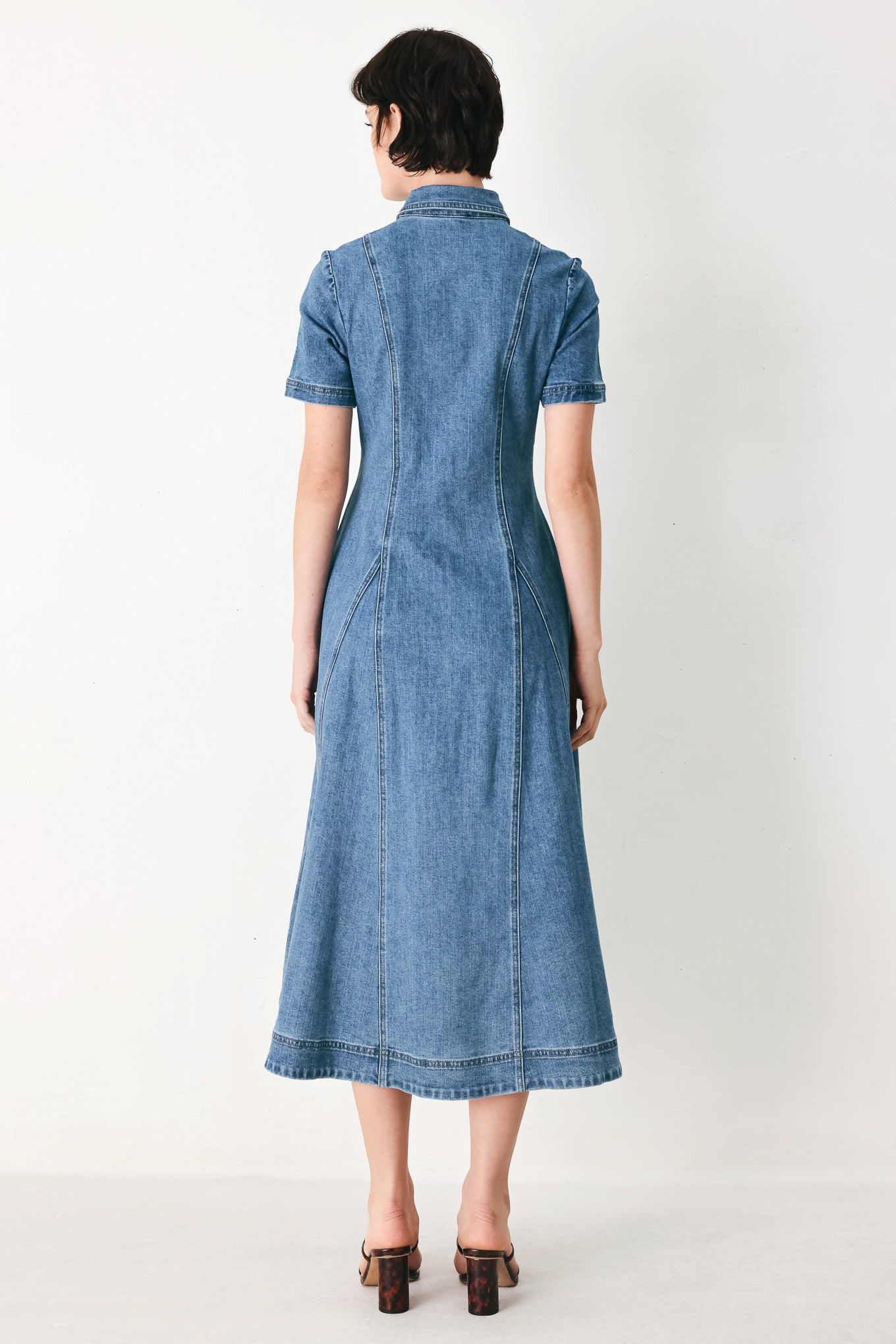 Vintage Sky Denim Midi Shirt Dress, DRESSES, $ 94.00, A Moment Of Now™