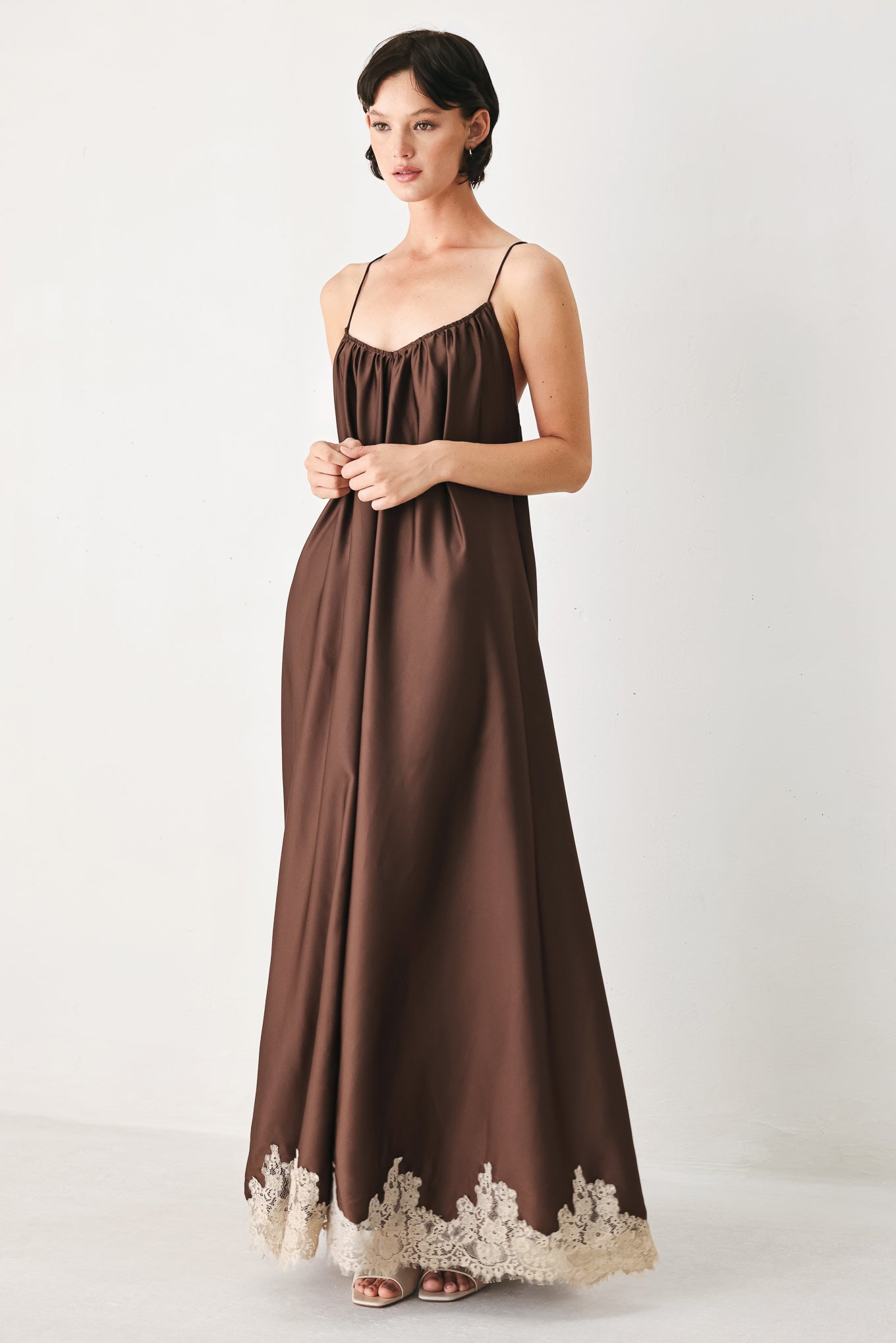 TRUFFLE DREAM WOVEN MIDI SLIP DRESS | Boutique In USA, DRESSES, $ 96.00, A Moment Of Now™