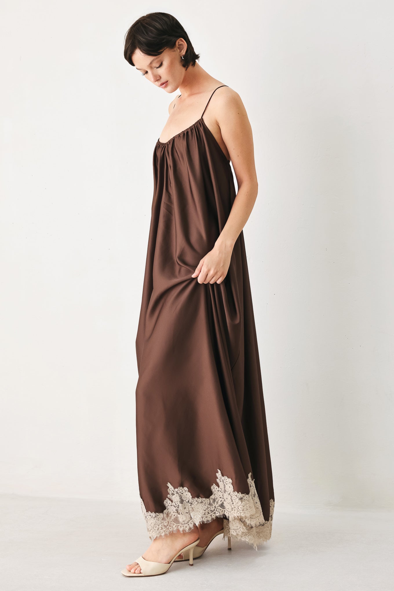 TRUFFLE DREAM WOVEN MIDI SLIP DRESS | Boutique In USA, DRESSES, $ 96.00, A Moment Of Now™