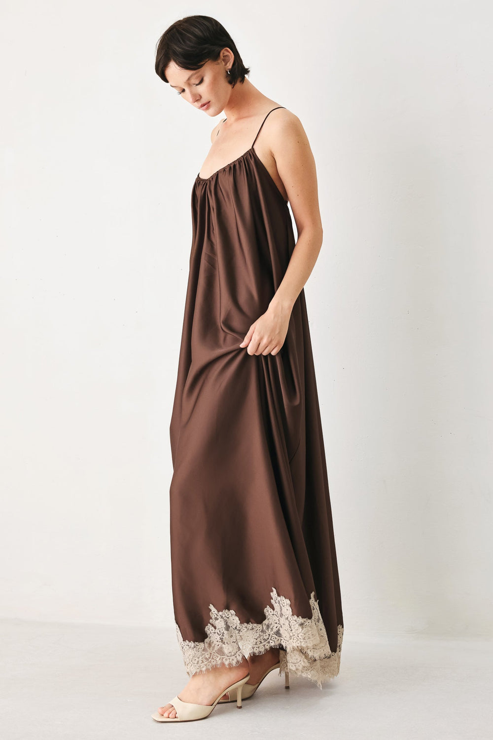 TRUFFLE DREAM WOVEN MIDI SLIP DRESS | Boutique In USA, DRESSES, $ 96.00, A Moment Of Now™