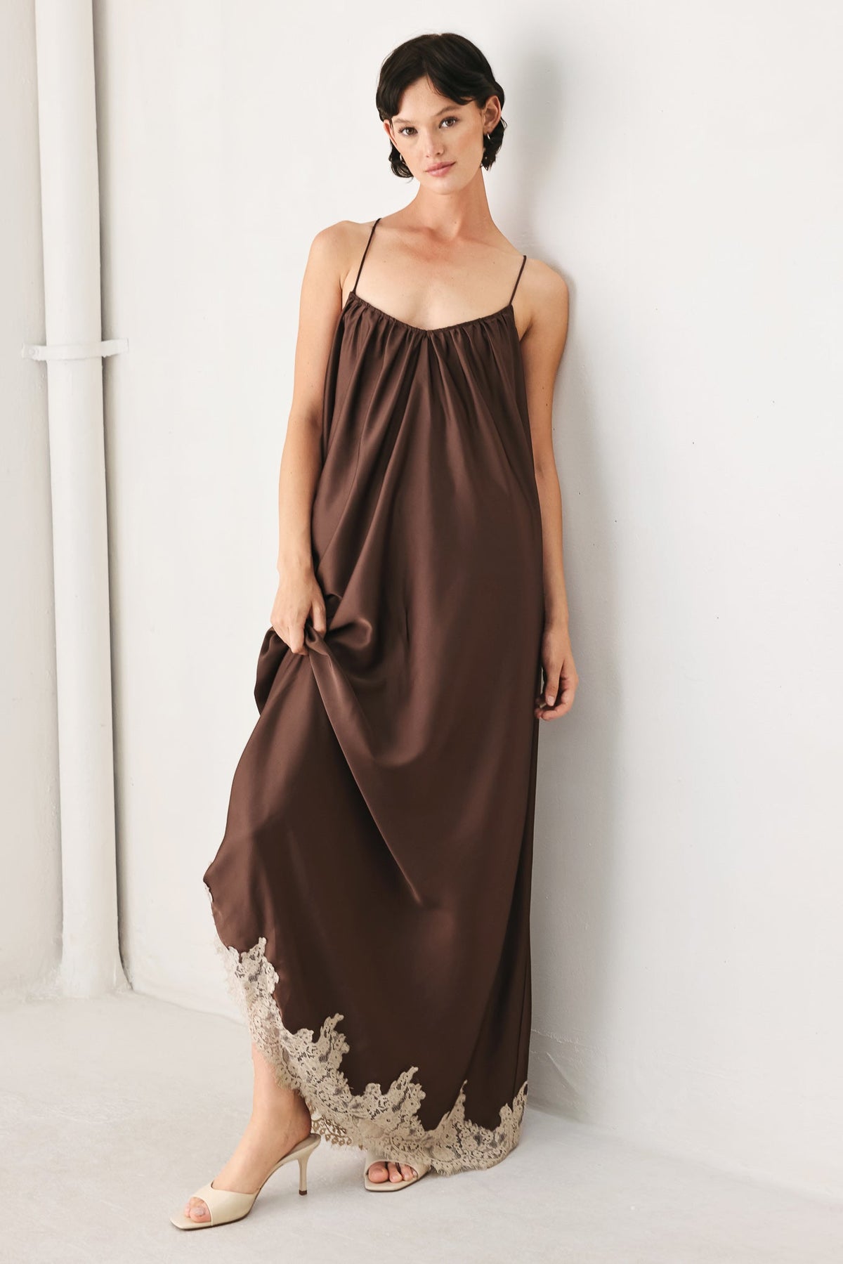 TRUFFLE DREAM WOVEN MIDI SLIP DRESS | Boutique In USA, DRESSES, $ 96.00, A Moment Of Now™