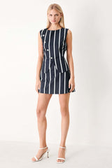 DARK RHYTHM STRIPE WOVEN TOP | Boutique In USA, TOPS, $ 56.00, A Moment Of Now™
