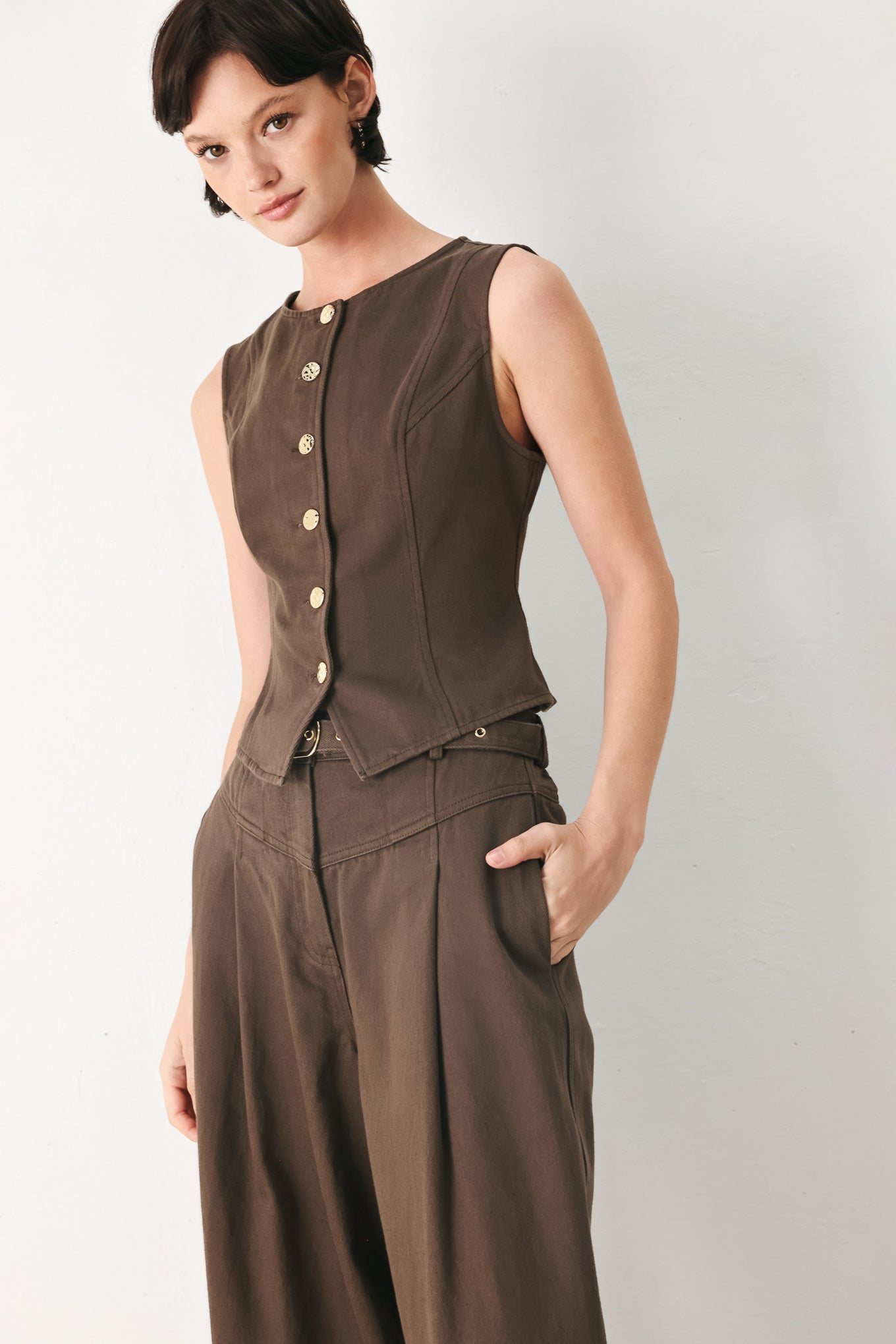 Brown Sugar Statement Woven Vest, TOPS, $ 60.00, A Moment Of Now™