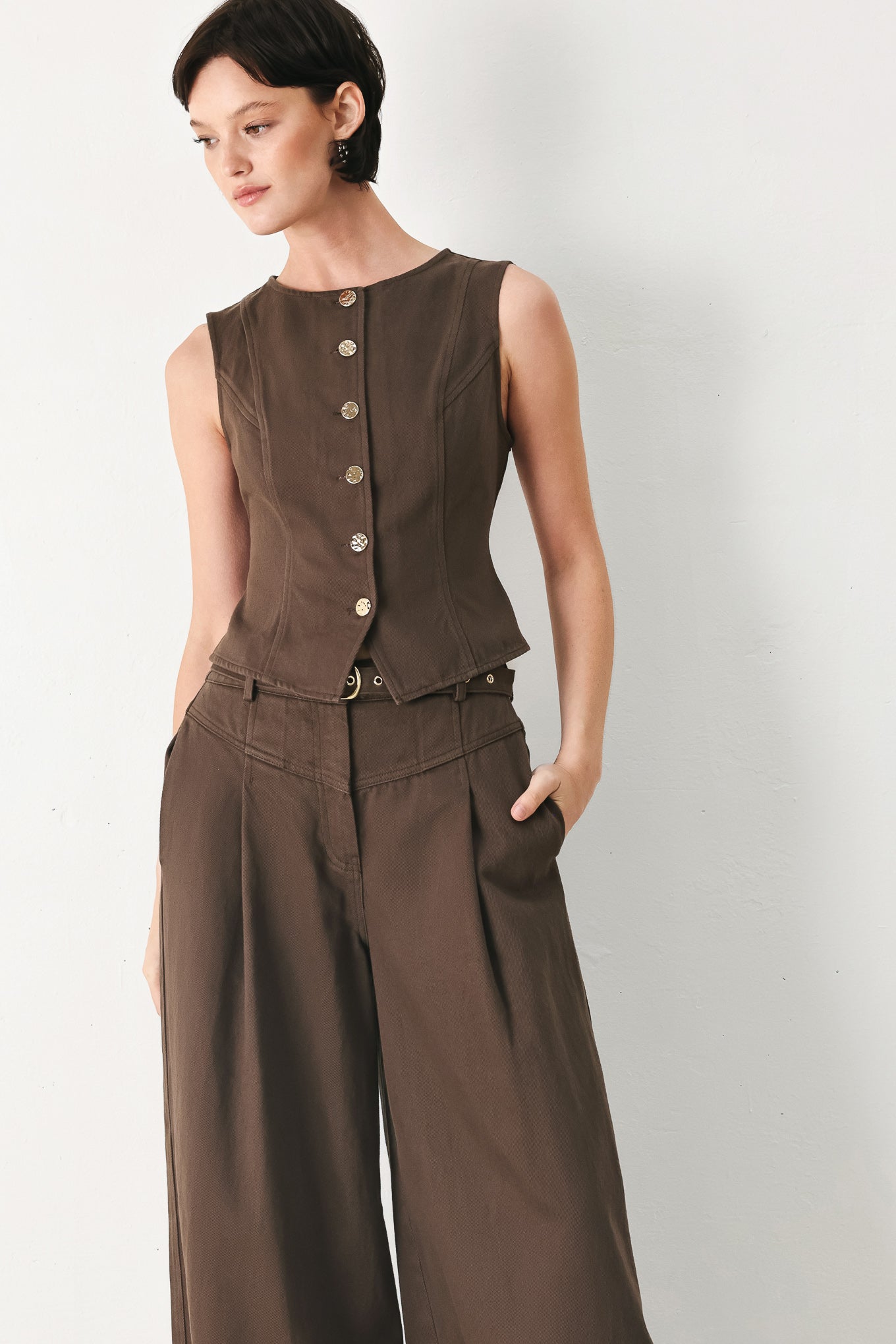 Brown Sugar Statement Woven Vest, TOPS, $ 60.00, A Moment Of Now™