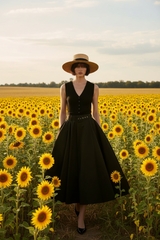 Rouge Allure Woven Full Midi Skirt